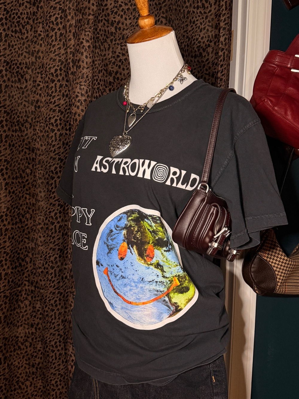 ASTROWORLD Black Graphic Tee - Put On A Happy Face
